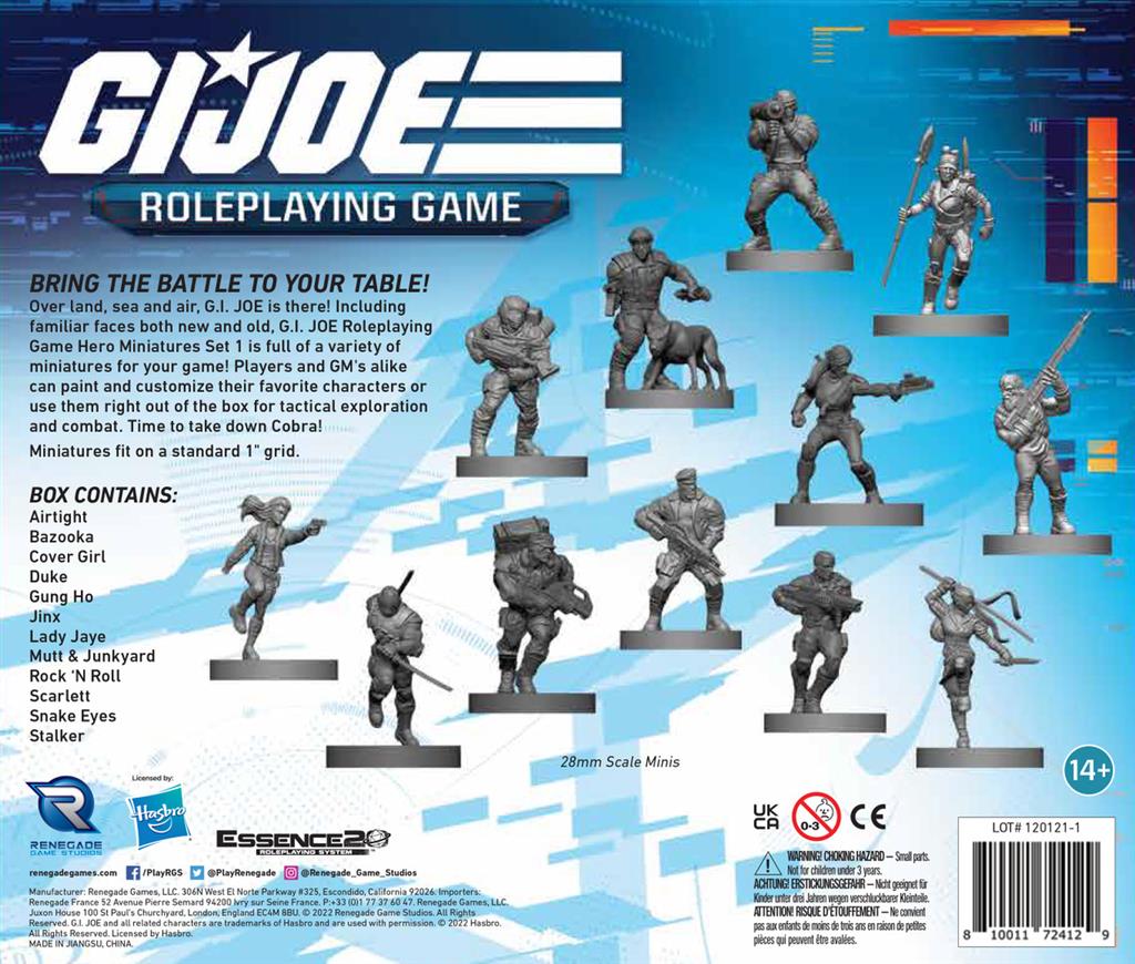 Brettspiel G.I. JOE ROLEPLAYING GAME. HERO MINIATURES SET 1 (Englische Ausgabe)