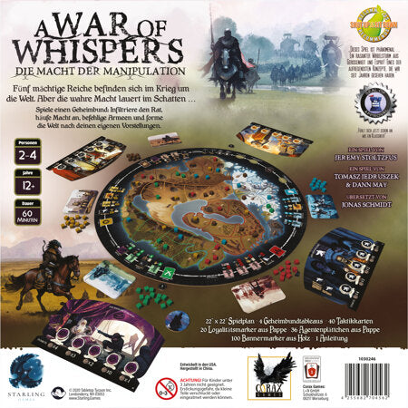 Brettspiel A War of Whispers. Die Macht der Manipulation (inklusiv 2 Erweiterungen, Deutsche Version)