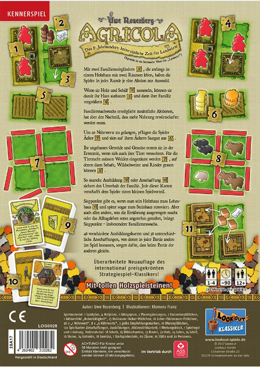 Brettspiel Agricola. Überarbeitete Neuauflage (Deutsche Version)