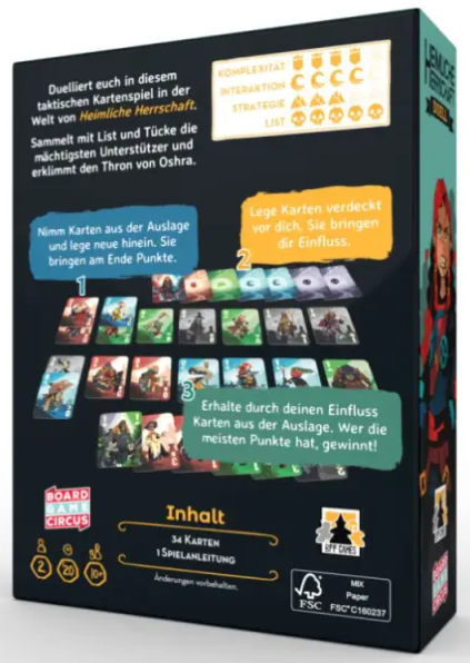 Brettspiel Heimliche Herrschaft. Duell (Deutsche Version)
