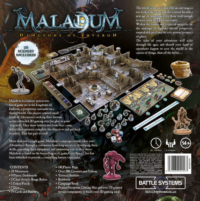 Brettspiel Maladum. Dungeons of Enveron (Englische Version)