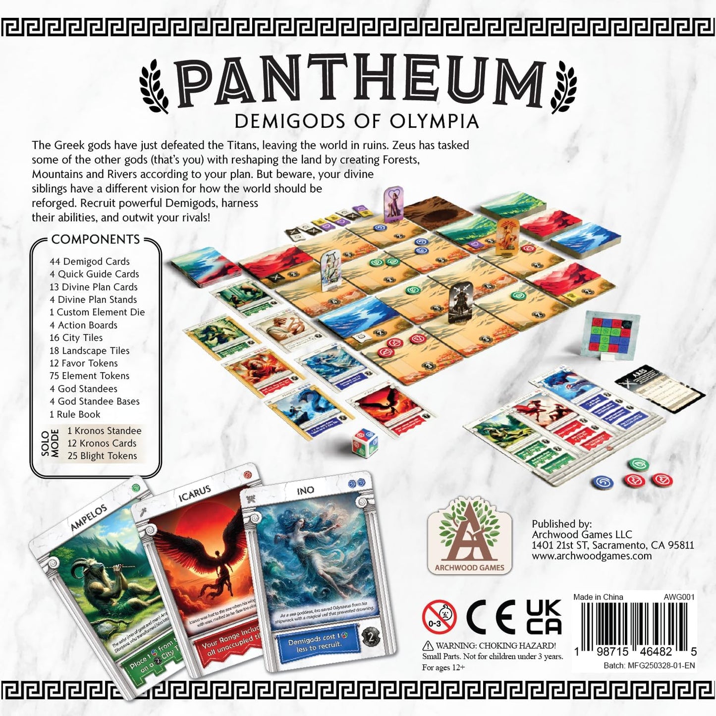 Brettspiel Pantheum. Demigods of Olympia (Englische Version)