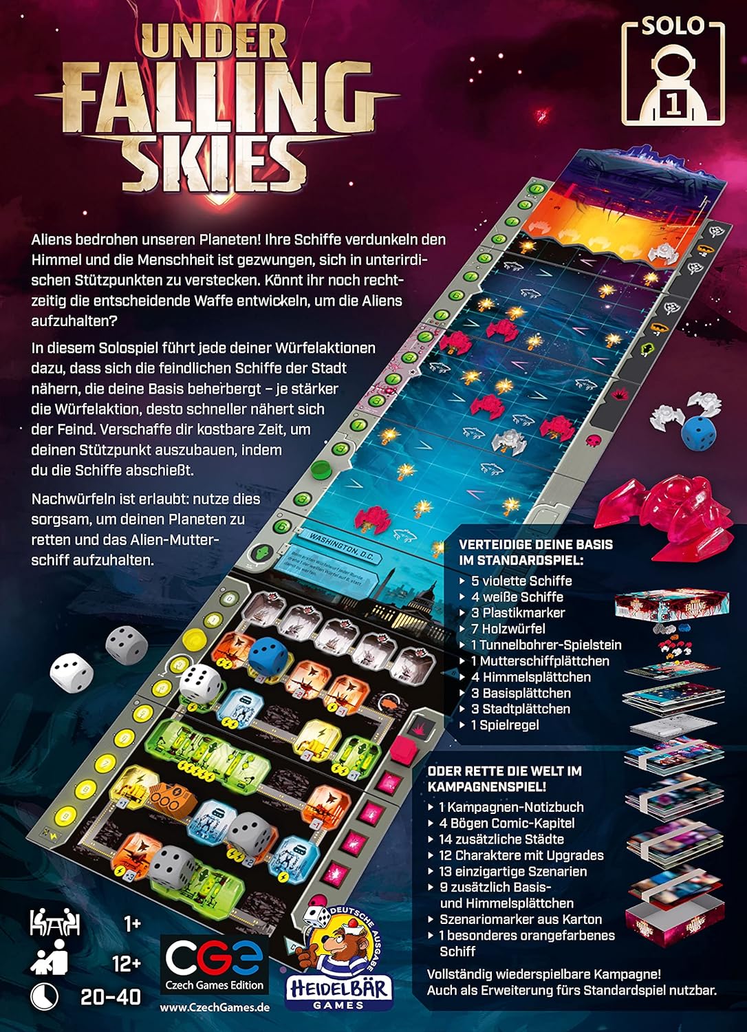 Brettspiel Under Falling Skies (Deutsche Version)