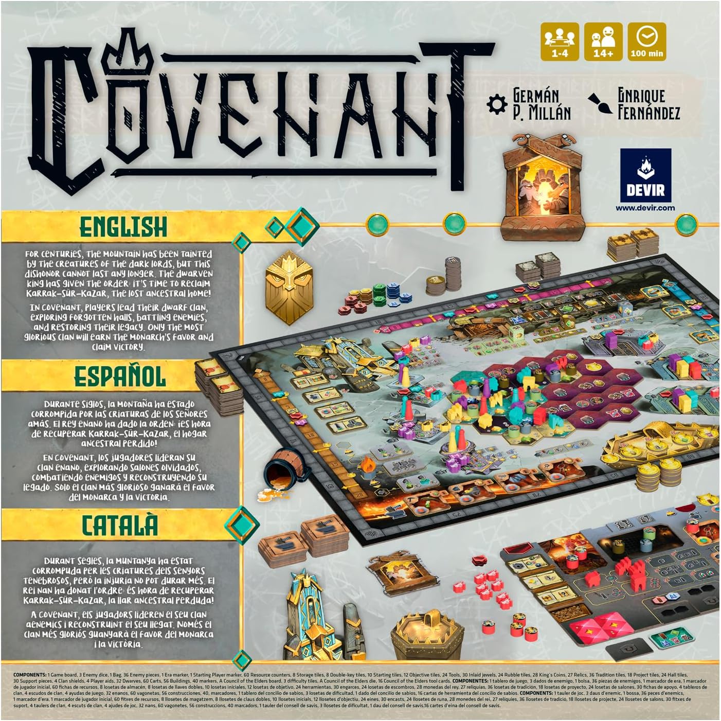 Jeu de société Covenant (versions anglaise, italienne, portugaise, espagnole)