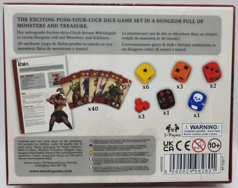 Brettspiel Dungeon Saga Origins. Dice Game (Englische Version)