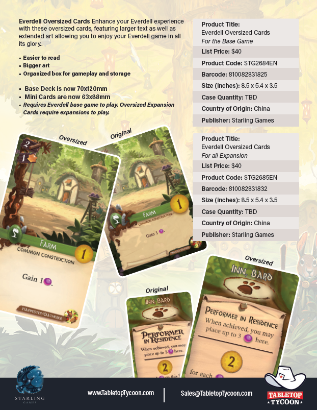 Everdell Expansions. Oversized Cards (Englische Version)