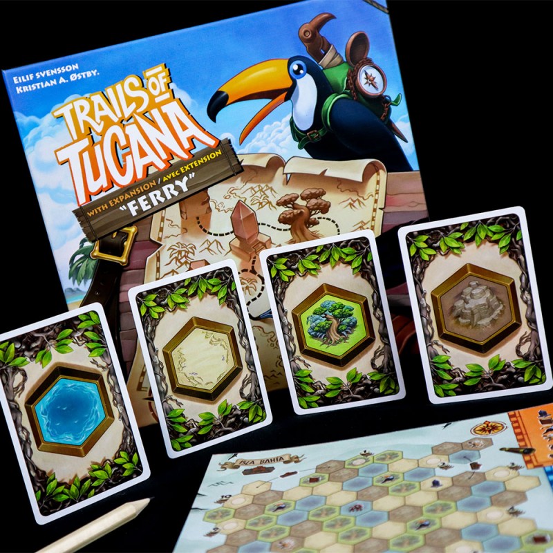 Brettspiel Trails of Tucana + Ferry Expansion (Englische, Faranzösische Versionen)